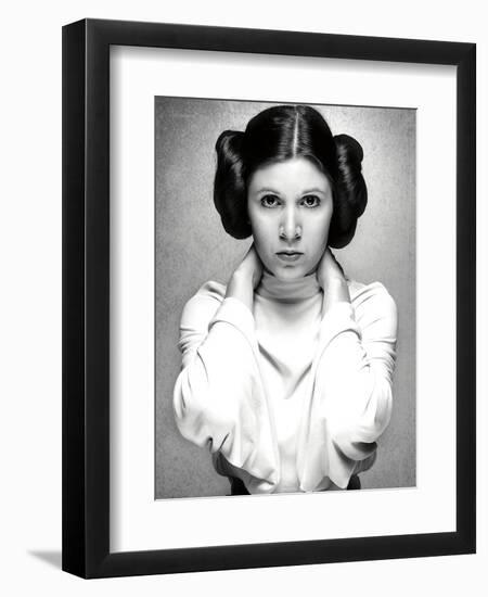 CARRIE FISHER. "Star Wars: Episode IV-A New Hope" [1977], directed by GEORGE LUCAS.-null-Framed Premium Photographic Print