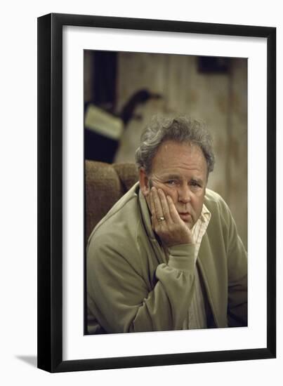 Carroll O'Connor Posing as Archie Bunker in TV Series All in the Family-Michael Rougier-Framed Photographic Print