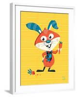 Carrots Up!-Blue Fish-Framed Art Print