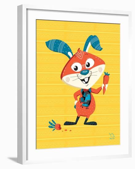 Carrots Up!-Blue Fish-Framed Art Print