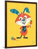 Carrots Up!-Blue Fish-Framed Art Print