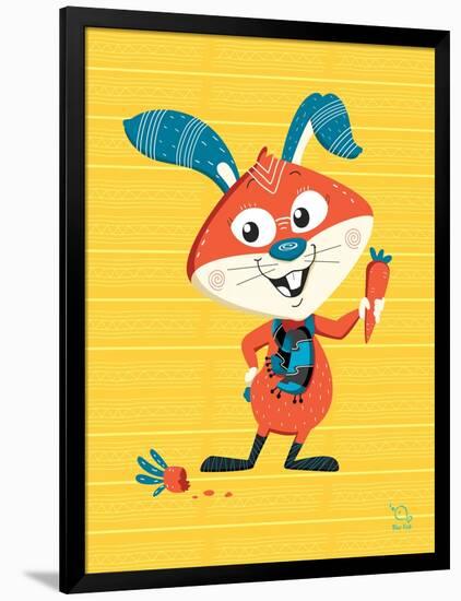 Carrots Up!-Blue Fish-Framed Art Print