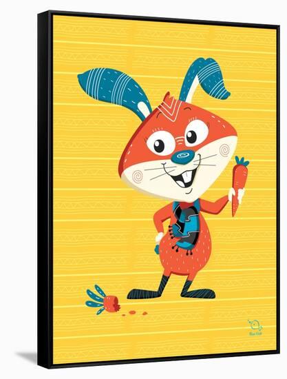 Carrots Up!-Blue Fish-Framed Stretched Canvas