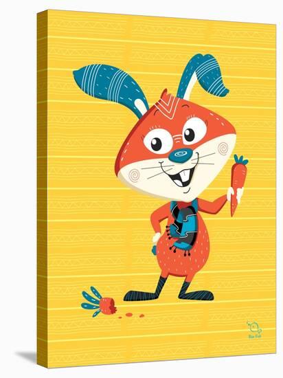 Carrots Up!-Blue Fish-Stretched Canvas