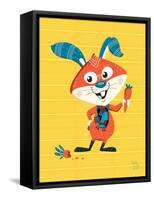 Carrots Up!-Blue Fish-Framed Stretched Canvas