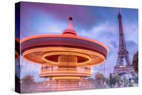 Carrousel with Eiffel Tower-harvepino-Stretched Canvas