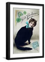 Carry Happiness, French Postcard, C1900-null-Framed Giclee Print