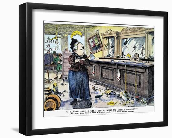 Carry Nation Cartoon, 1901-null-Framed Giclee Print