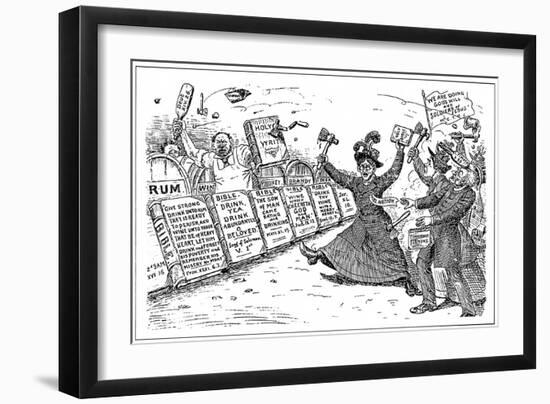 Carry Nation Cartoon, 1901-null-Framed Giclee Print