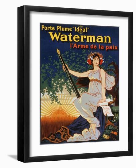 Carry the 'Ideal' Waterman Pen - the Weapon of Peace, 1919-Eugene Oge-Framed Giclee Print