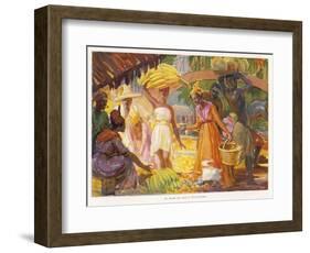 Carrying Bananas-null-Framed Art Print