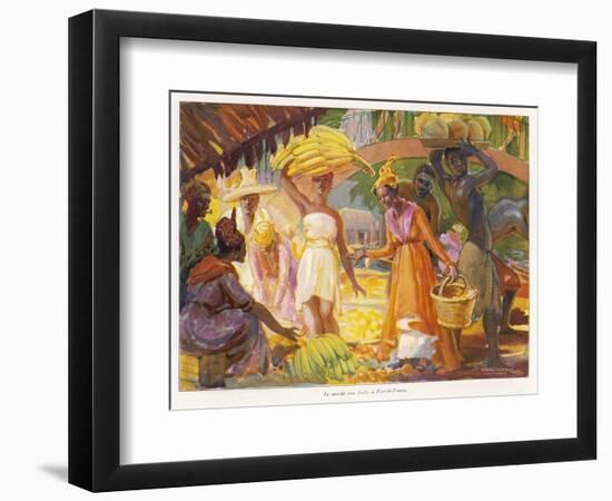 Carrying Bananas-null-Framed Art Print