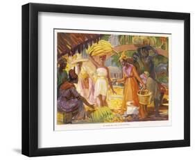 Carrying Bananas-null-Framed Art Print