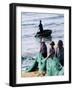 Carrying Fishing Nets Up the Beach after the Day's Work-Paul Harris-Framed Photographic Print