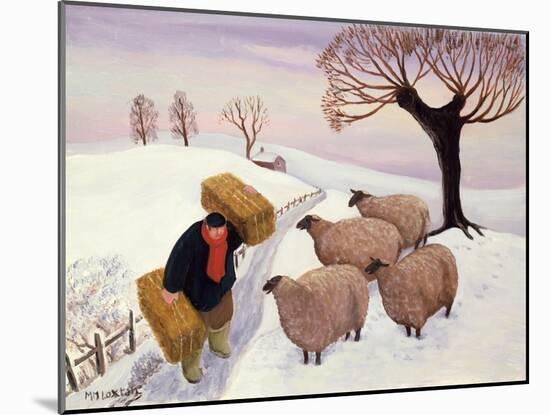 Carrying Hay to the Sheep in Winter-Margaret Loxton-Mounted Giclee Print