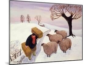 Carrying Hay to the Sheep in Winter-Margaret Loxton-Mounted Giclee Print