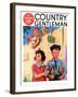 "Carrying Her Books for Her," Country Gentleman Cover, September 1, 1937-Henry Hintermeister-Framed Giclee Print