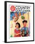 "Carrying Her Books for Her," Country Gentleman Cover, September 1, 1937-Henry Hintermeister-Framed Giclee Print