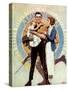 Carrying On (or Veteran with Wife and Child)-Norman Rockwell-Stretched Canvas