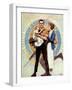 Carrying On (or Veteran with Wife and Child)-Norman Rockwell-Framed Giclee Print