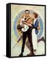 Carrying On (or Veteran with Wife and Child)-Norman Rockwell-Framed Stretched Canvas