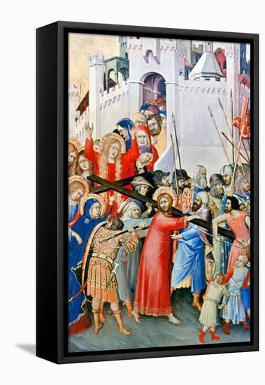 Carrying the Cross-Simone Martini-Framed Stretched Canvas