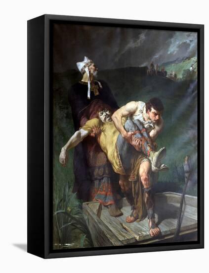 Carrying the Dead, C1842-1896-Evariste Vital Luminais-Framed Stretched Canvas