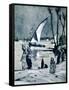 Carrying Water from the Nile, Cairo, Egypt, 1928-Louis Cabanes-Framed Stretched Canvas