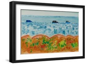 Cars and Saltbush, Australia (Watercolour)-David Alan Redpath Michie-Framed Giclee Print