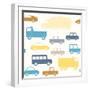 Cars and Trucks Seamless Pattern-elein-Framed Art Print