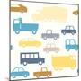 Cars and Trucks Seamless Pattern-elein-Mounted Art Print