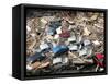 Cars are Piled up Among Debris from Hurricane Katrina-null-Framed Stretched Canvas
