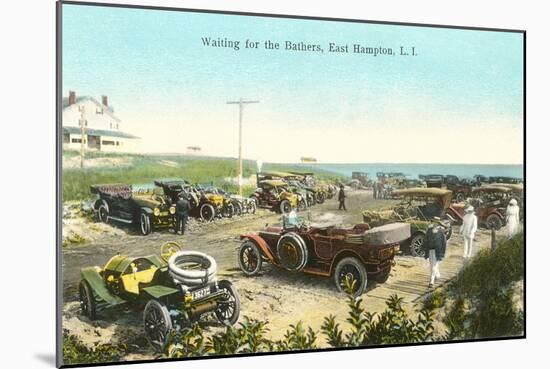 Cars at Beach, East Hampton, Long Island, New York-null-Mounted Art Print