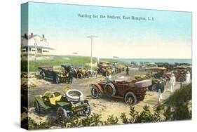 Cars at Beach, East Hampton, Long Island, New York-null-Stretched Canvas