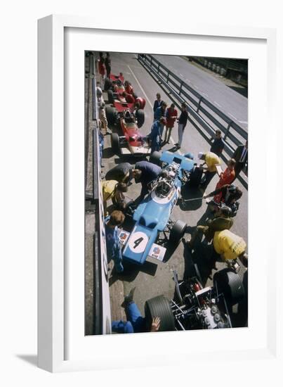 Cars at the British Grand Prix, Silverstone, Northamptonshire, 1969-null-Framed Photographic Print