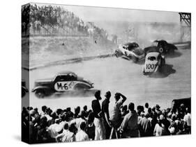 Cars Crashing in Race-null-Stretched Canvas