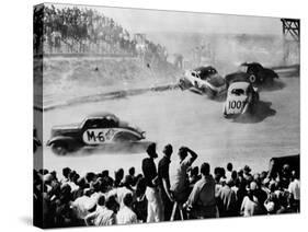 Cars Crashing in Race-null-Stretched Canvas