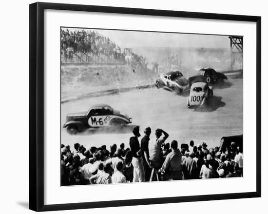 Cars Crashing in Race-null-Framed Photographic Print