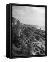 Cars Driving Off the George Washington Bridge in the Afternoon During Memorial Day Traffic-Cornell Capa-Framed Stretched Canvas