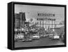 Cars Driving Through City-Nat Farbman-Framed Stretched Canvas