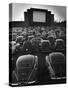 Cars Filling Lot at New Rancho Drive in Theater at Dusk Before the Start of the Feature Movie-Allan Grant-Stretched Canvas