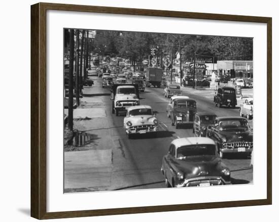 Cars Filling the Roadway on Route 1 Between Washington and Baltimore-Ed Clark-Framed Premium Photographic Print