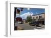 Cars in a traditional street in the historic City of Sisters in Deschutes County, Oregon, United St-Martin Child-Framed Photographic Print