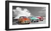 Cars in Avenida de Maceo, Havana, Cuba (BW)-Pangea Images-Framed Giclee Print