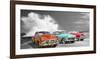 Cars in Avenida de Maceo, Havana, Cuba (BW)-Pangea Images-Framed Giclee Print