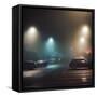 Cars in Car Park with Fog at Night-Tim Kahane-Framed Stretched Canvas