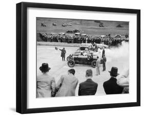 Cars Lined Up for the Start of a Race, Brooklands, Surrey, C 1925-C1930-null-Framed Photographic Print