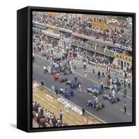 Cars Lining Up on the Starting Grid, French Grand Prix, Le Mans, France, 1967-null-Framed Stretched Canvas