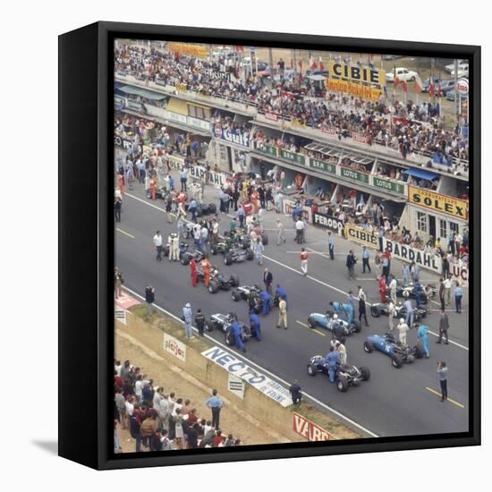 Cars Lining Up on the Starting Grid, French Grand Prix, Le Mans, France, 1967-null-Framed Stretched Canvas