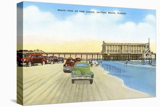 Cars on Beach, Daytona Beach, Florida-null-Stretched Canvas